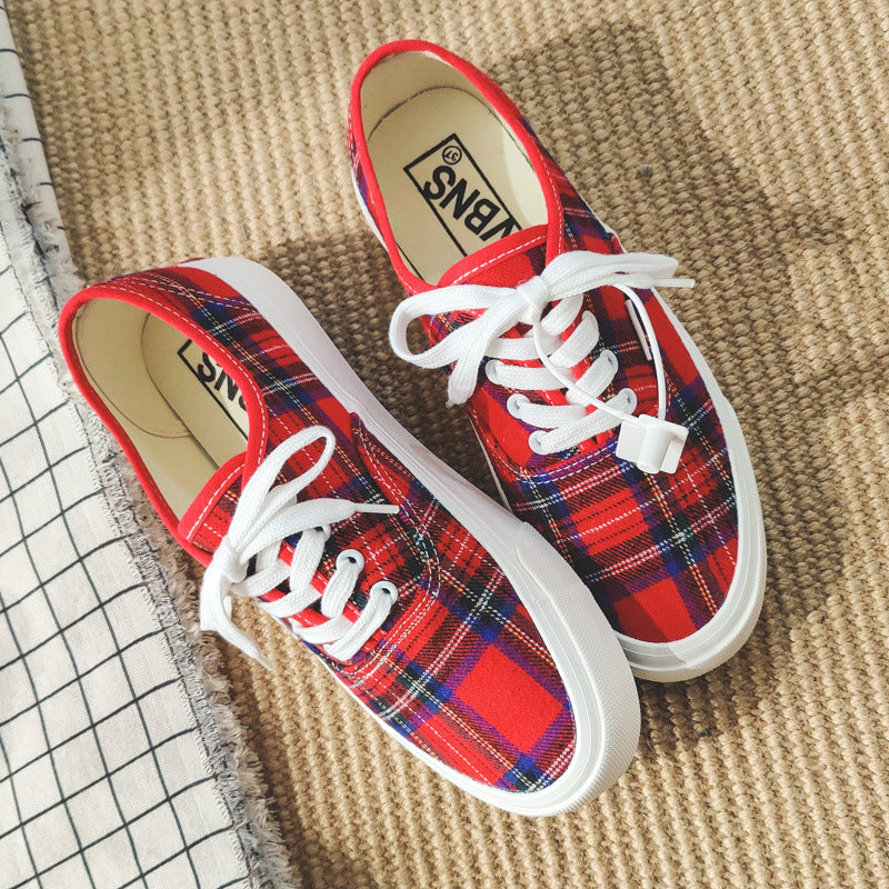 Plaid Low Top Canvas sneaker Shoes