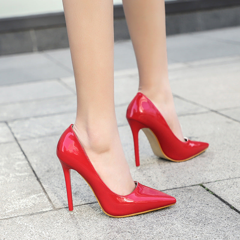 patent leather high heel women