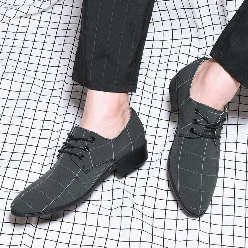 Leather Shoes Men's Lace Up Formal