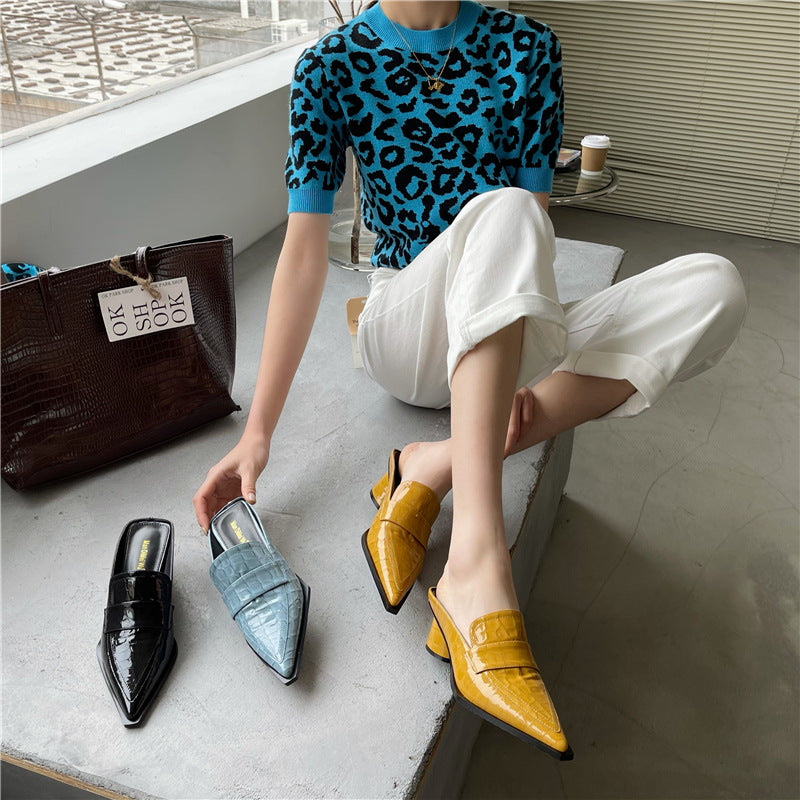 Slipper Square Med Heel women