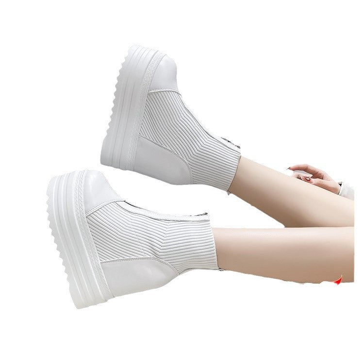 Elastic Knit Socks Boots Women