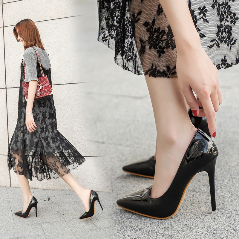 patent leather high heel women