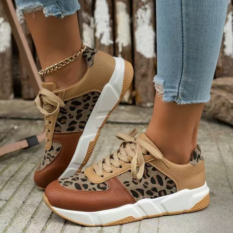 Thick Bottom Camouflage Lace Up Sneaker Women