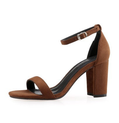 Buckle High Heel Sandals Thick Heel Women