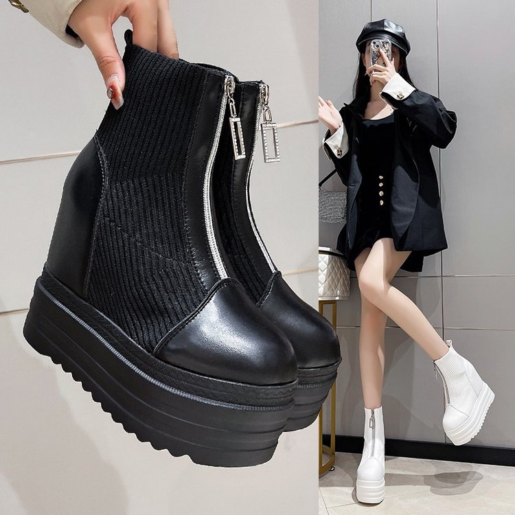 Elastic Knit Socks Boots Women