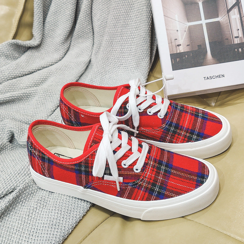 Plaid Low Top Canvas sneaker Shoes
