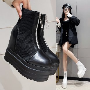 Elastic Knit Socks Boots Women
