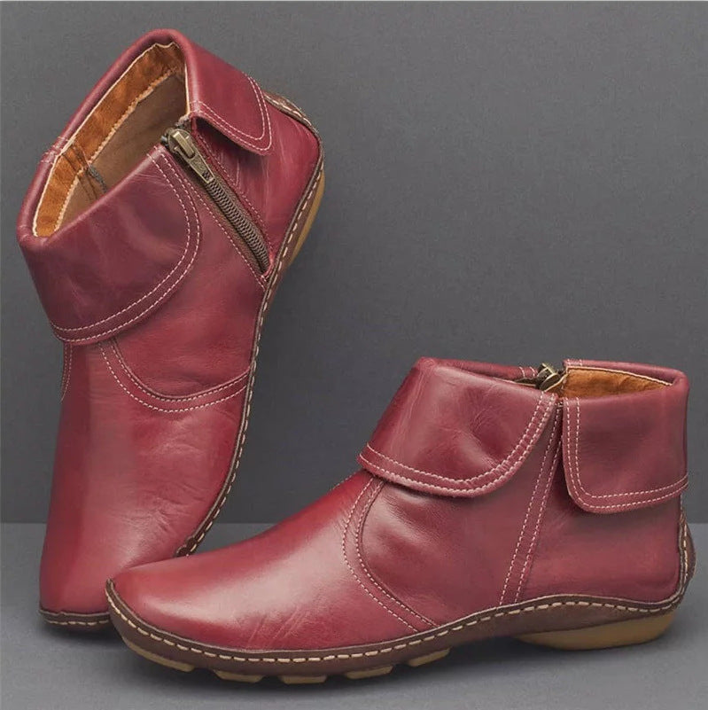 Ankle Boots Zipper Flat women
