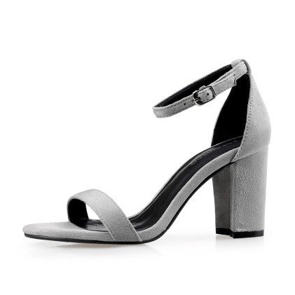 Buckle High Heel Sandals Thick Heel Women