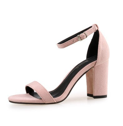 Buckle High Heel Sandals Thick Heel Women