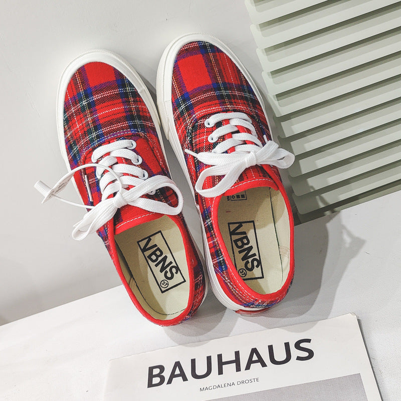 Plaid Low Top Canvas sneaker Shoes