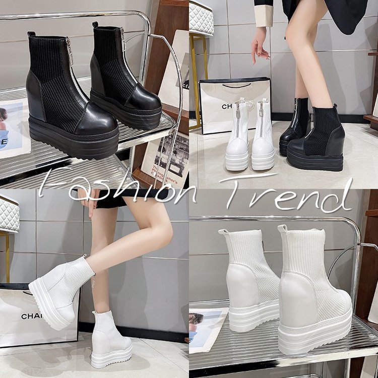 Elastic Knit Socks Boots Women