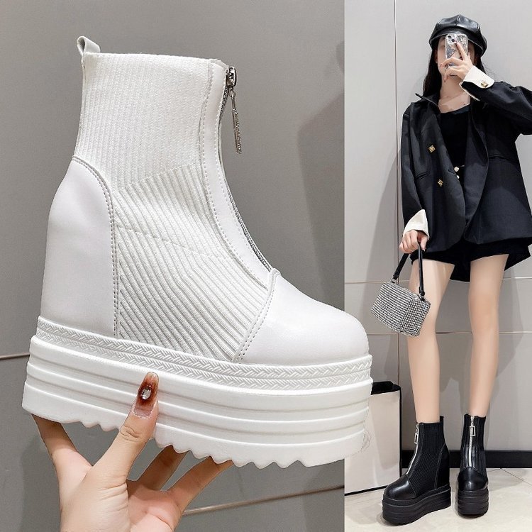Elastic Knit Socks Boots Women
