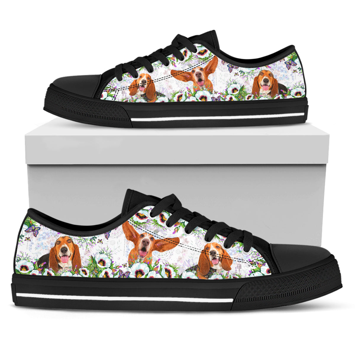 Polynesian Print Low-Top Canvas sneaker