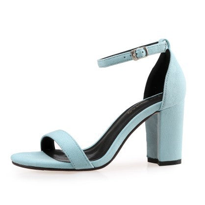 Buckle High Heel Sandals Thick Heel Women